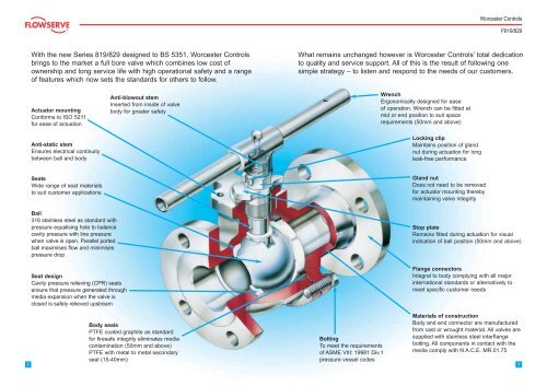 Worcester Controls F819/829 Full Bore Firesafe Flanged Ball Valves