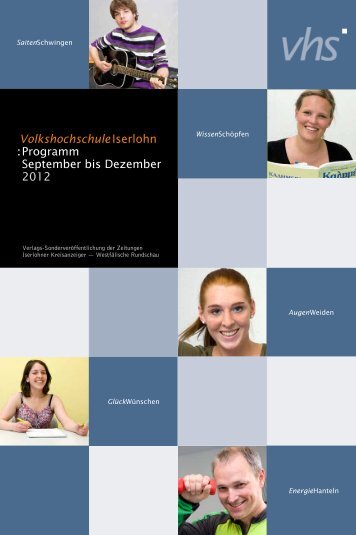 VolkshochschuleIserlohn : Programm September bis Dezember 2012