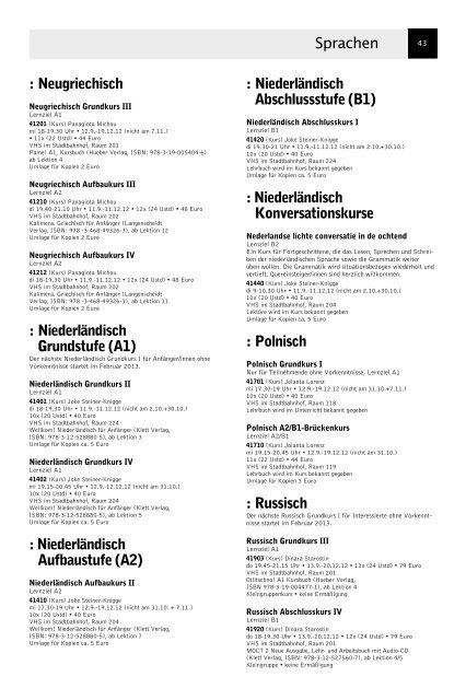 VolkshochschuleIserlohn : Programm September bis Dezember 2012