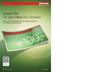 Sparen Sie mit dem Miele Eco-Scheck: