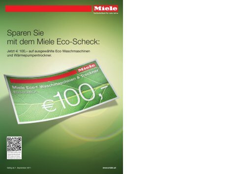 Sparen Sie mit dem Miele Eco-Scheck: