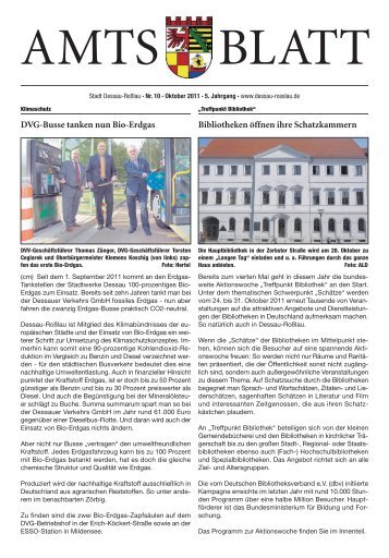 Amtsblatt für die Stadt Dessau-Roßlau – Amtliches Verkündungsblatt