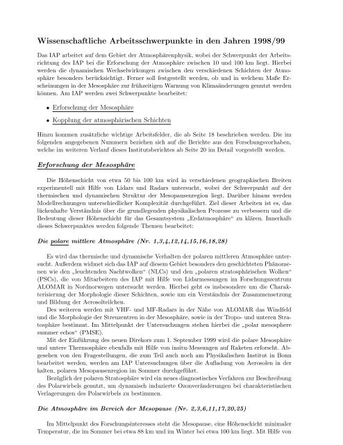 LEIBNIZ-INsTITUT FöUR ATMOsPHöARENPHYsIK e. V. an der ...