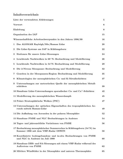 LEIBNIZ-INsTITUT FöUR ATMOsPHöARENPHYsIK e. V. an der ...