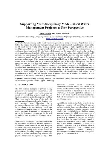 Supporting multidisciplinary model-based water management projects