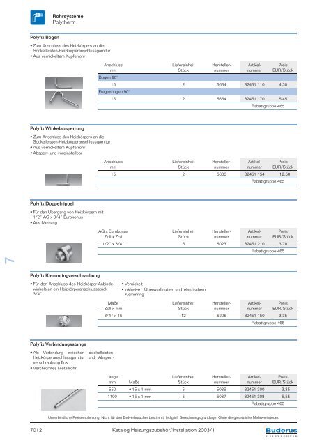 Kapitel 7 Rohrsysteme, Rohre und Rohrverbindungen ... - Buderus
