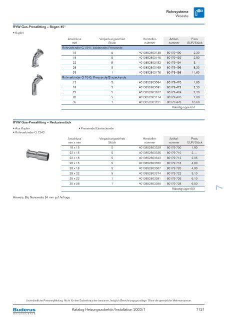 Kapitel 7 Rohrsysteme, Rohre und Rohrverbindungen ... - Buderus