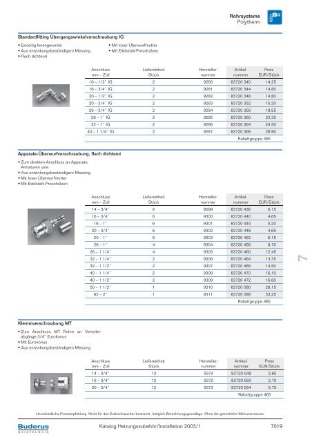 Kapitel 7 Rohrsysteme, Rohre und Rohrverbindungen ... - Buderus