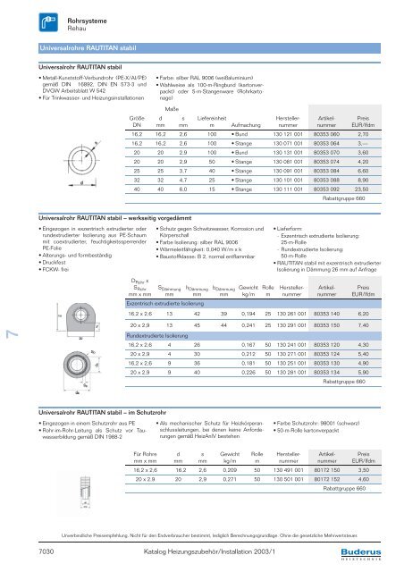 Kapitel 7 Rohrsysteme, Rohre und Rohrverbindungen ... - Buderus