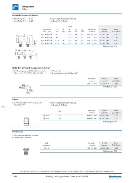 Kapitel 7 Rohrsysteme, Rohre und Rohrverbindungen ... - Buderus