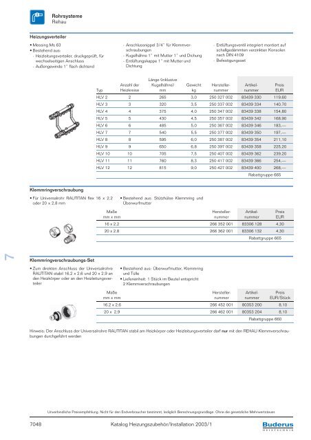 Kapitel 7 Rohrsysteme, Rohre und Rohrverbindungen ... - Buderus