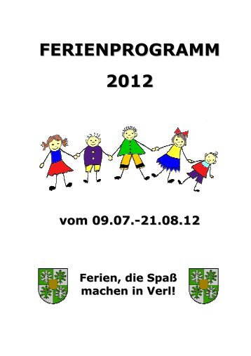 FERIENPROGRAMM 2012 - Stadt Verl
