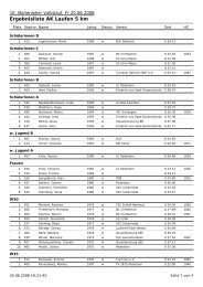 Ergebnisliste AK Laufen 5 km - Marienloh