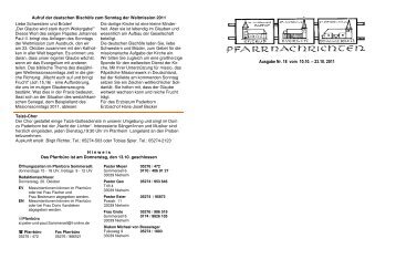 Pfarrbrief 2011 Nr. 18 vom 10.10.-23.10.2011 II. - Pfarrgemeinde ...