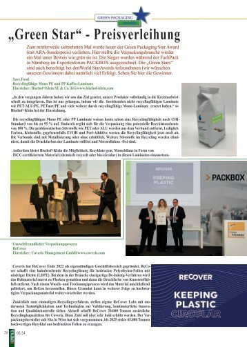 Green Packaging Star Award