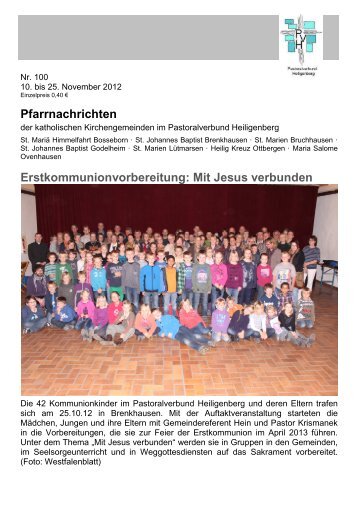 Pfarrnachrichten NR.100 - 10. bis 25. November 2012