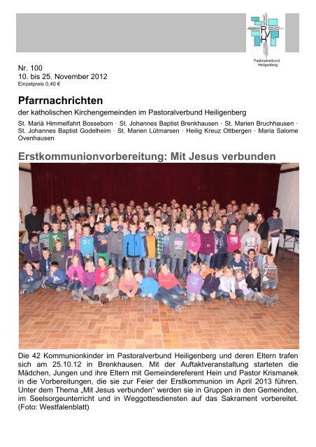 Pfarrnachrichten NR.100 - 10. bis 25. November 2012