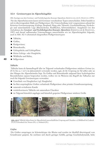 Ökologische Aspekte der Gewässerentwicklung - HYDRA-Institute