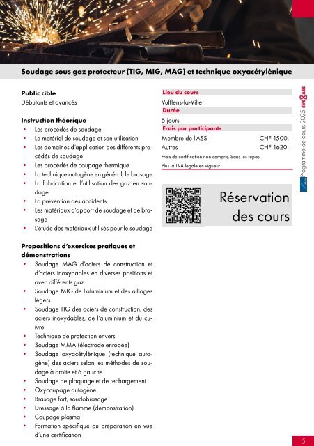 Programme des Cours 2025