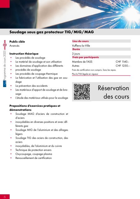 Programme des Cours 2025