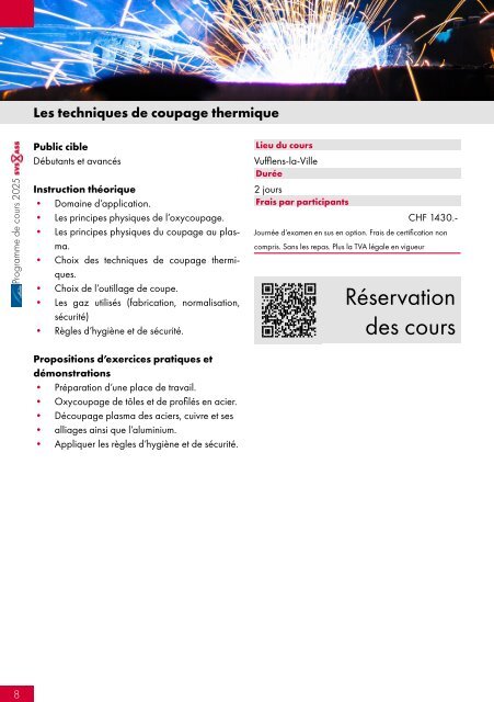 Programme des Cours 2025