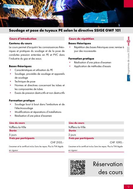Programme des Cours 2025