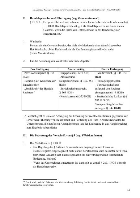 UND GESELLSCHAFTSRECHT - Lehrstuhl Prof. Dr. Windbichler