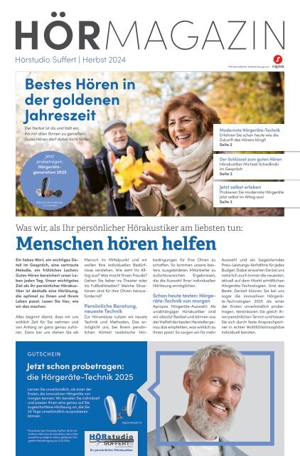 Hörmagazin - Hörstudio Suffert Herbst 2024