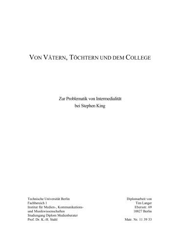 VON VÄTERN, TÖCHTERN UND DEM COLLEGE - medienberater.de