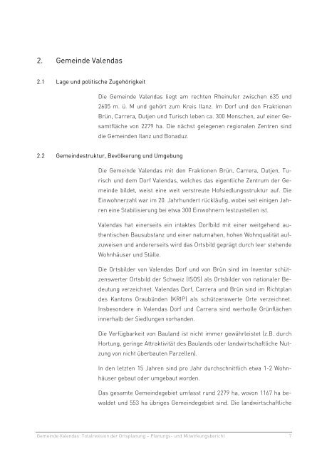 Kanton Graubünden Gemeinde Valendas Totalrevision Ortsplanung ...