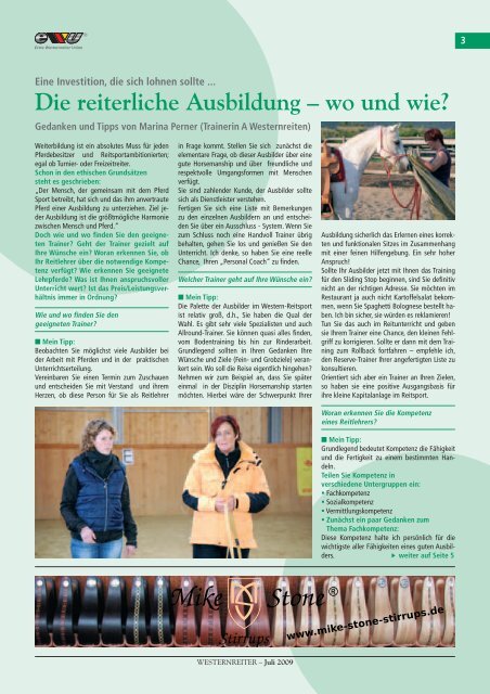 Pferdemedaille Ausbildung