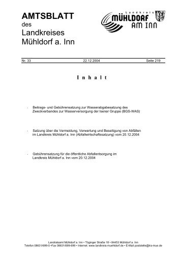 AMTSBLATT - Landkreis Mühldorf a. Inn