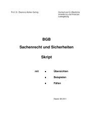 BGB Sachenrecht und Sicherheiten Skript - Hochschule für ...