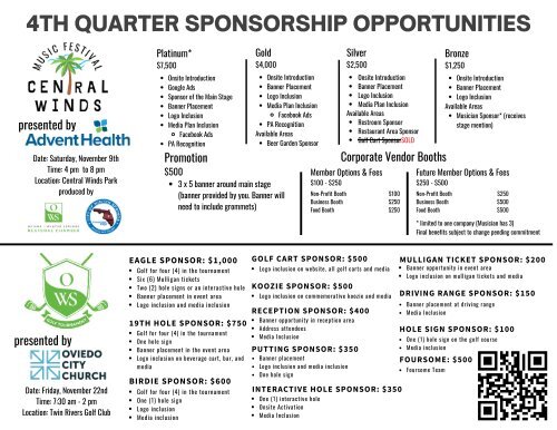 4th quarter Sponsorship Deck