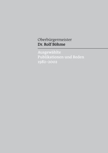 Global denken – lokal handeln - Dr. Rolf Böhme