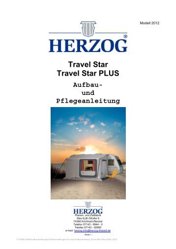 Aufbauanleitung Travel Star (Plus) Modell 2012 - Herzog