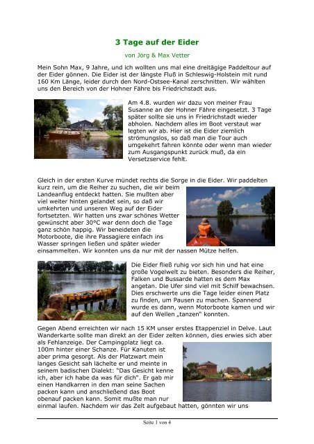 3 Tage auf der Eider - Open Canoe Journal