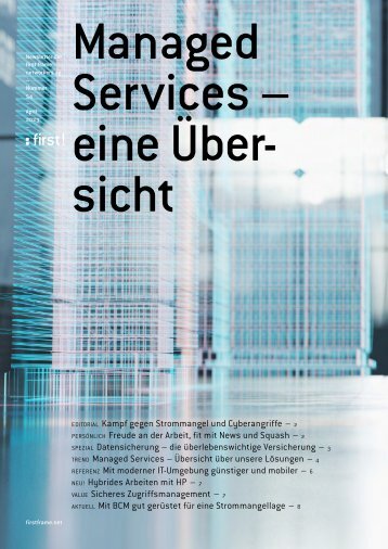 first!54 - der Newsletter der first frame networkers ag