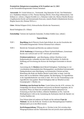 Protokoll März 2012 - Die ACK in Frankfurt