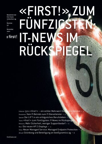 first!50 - der Newsletter der first frame networkers ag