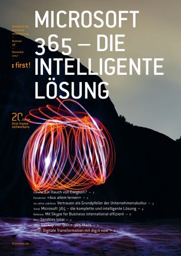 first!38 - der Newsletter der first frame networkers ag