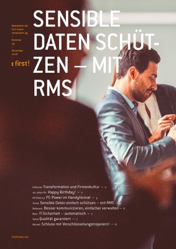 first!35 - der Newsletter der first frame networkers a