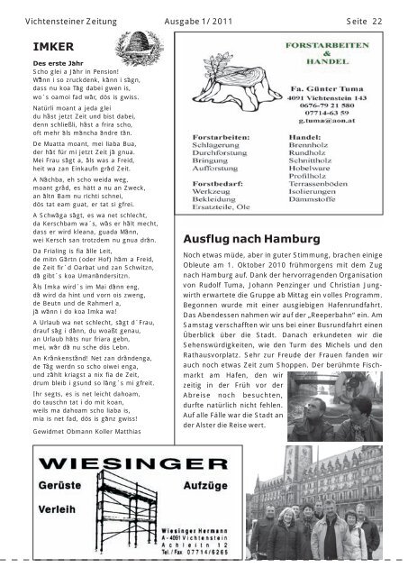 5 Jahre Vichtensteiner Zeitung - Gemeinde Vichtenstein