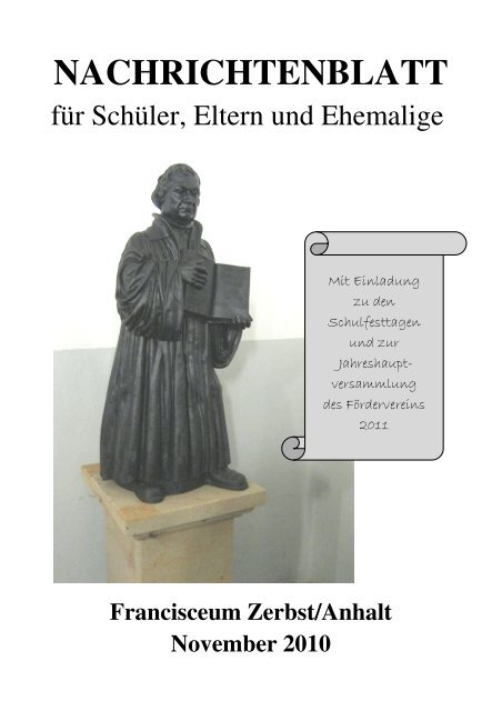 Nachrichtenblatt - Förderverein Francisceum Zerbst e. V.