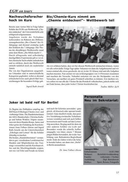 Samstag, 30. August 2008 Zeit: 10.00 h - Ev. Gymnasium Werther