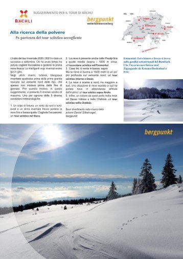 Suggerimento per il tour 12.2020 - Alla ricerca della polvere