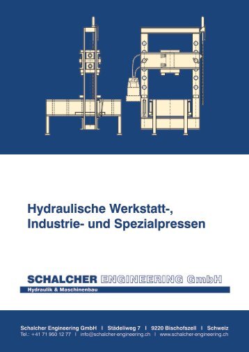 Prospekt Hydraulische Werkstatt-, Industrie- und Spezialpressen