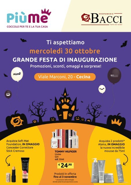 Volantino nuova apertura Cecina Viale Guglielmo Marconi 20 mercoledì 30 ottobre!