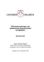 XPS-Untersuchungen von epitaktischen Eisenschichten auf MgO(001)