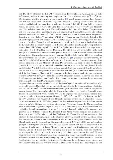 Oxidation von Eisenschichten auf MgO(001)-Substraten - Universität ...